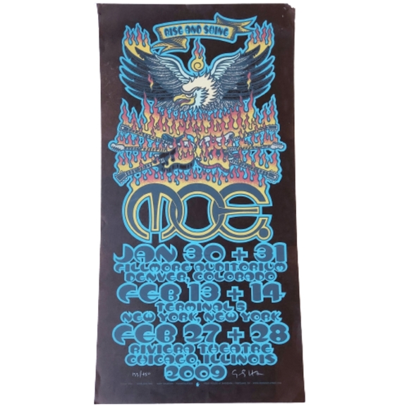 Moe. 2009 Signed Gary Houston Tour Poster Rise & Shine Jams